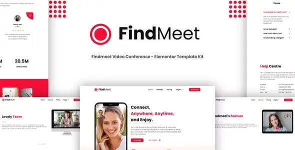 Findmeet – Video Conference Elementor Template Kit