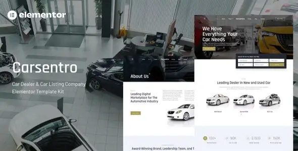 Carsentro – Car Dealer & Listing Company Elementor Template Kit