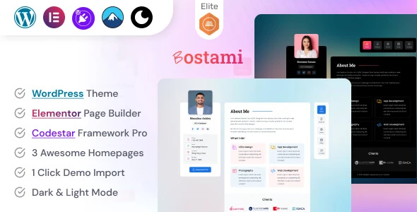 Personal Portfolio WordPress Theme | Bostami