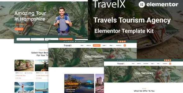 TravelX – Travels Tourism Agency Elementor Template Kit