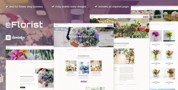 eFlorist – Flower Boutique & Decoration Elementor Template Kit