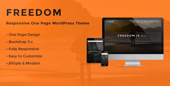 Freedom – Responsive One Page WordPress Theme