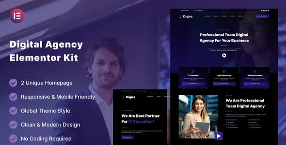 Digira – Digital Agency Services Elementor Template Kit