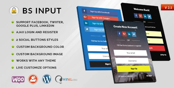 BS Input – Social Login and Register Popup With Shortcode & Site Locker