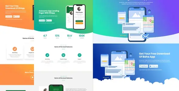 Baha – Apps Landing Elementor Template Kit