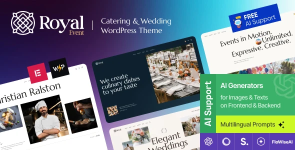 Royal Event | Catering & Wedding Chef WordPress Theme