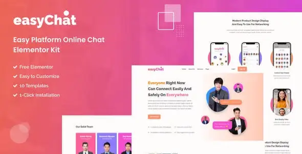 EasyChat – Online App Startup Elementor Template Kit