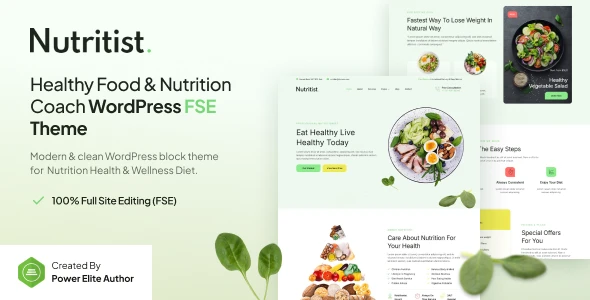 Nutritist – Healthy Food & Nutrition Coach FSE WordPress Theme