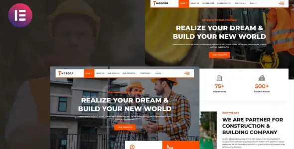 Ngecor – Construction & Building Company Elementor Template Kit