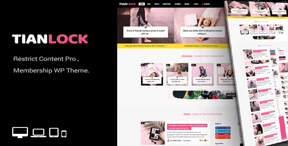 TianLock WP – Restrict Content Pro / Membership WordPress Theme