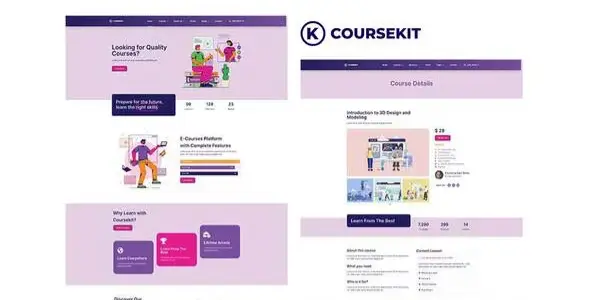 CourseKit – Online e-Learning Elementor Template Kit