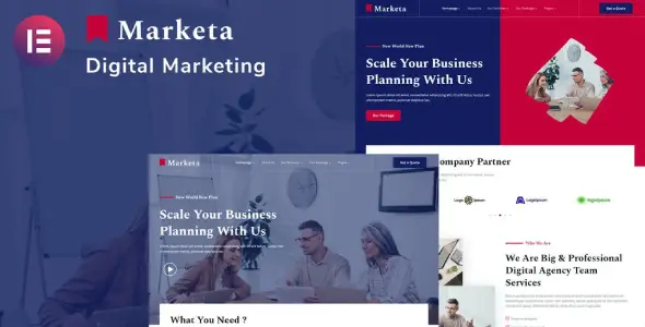 Marketa – Digital Agency Business Services Elementor Template Kit
